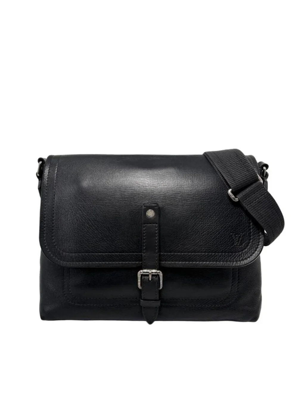 Louis Vuitton Super Utah Omaha Leather Shoulder Bag Black